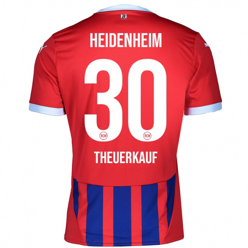 Danxen Bambino Maglia Norman Theuerkauf #30 Rosso Blu Kit Gara Home 2024/25 Maglietta