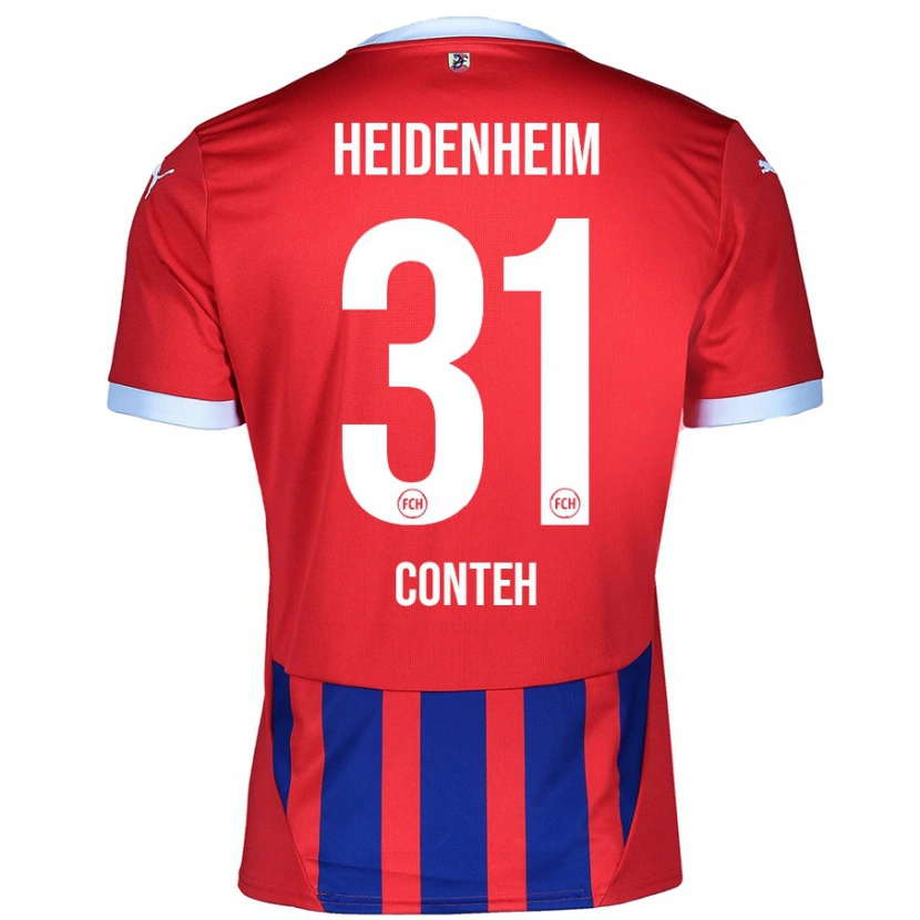 Danxen Bambino Maglia Sirlord Conteh #31 Rosso Blu Kit Gara Home 2024/25 Maglietta
