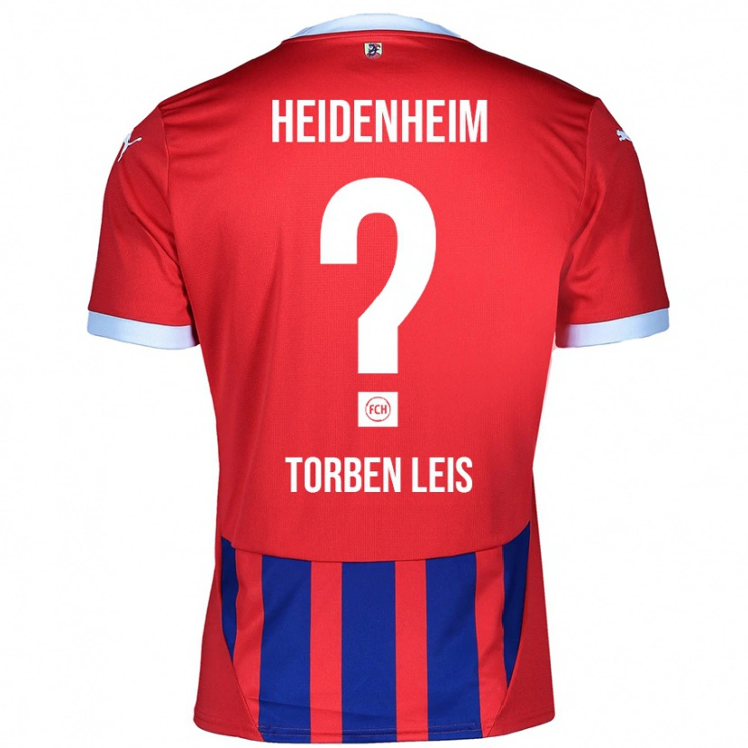 Danxen Bambino Maglia Torben Leis #0 Rosso Blu Kit Gara Home 2024/25 Maglietta