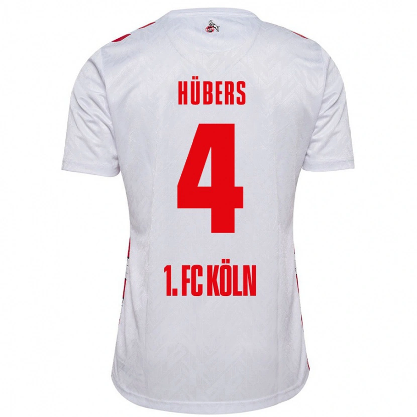 Danxen Bambino Maglia Timo Hübers #4 Bianco Rosso Kit Gara Home 2024/25 Maglietta