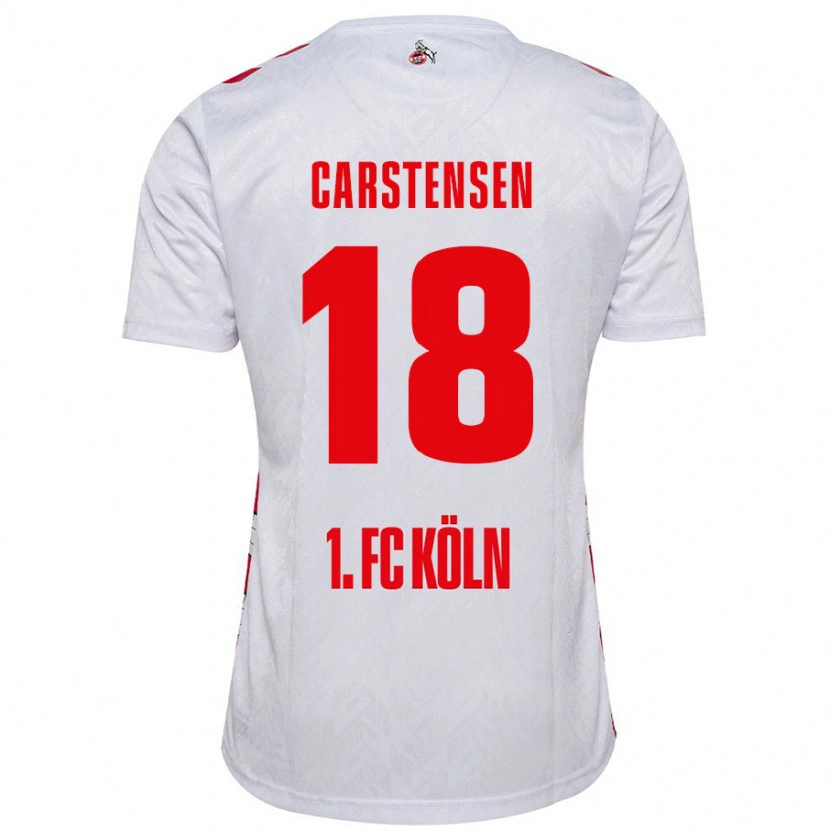 Danxen Bambino Maglia Rasmus Carstensen #18 Bianco Rosso Kit Gara Home 2024/25 Maglietta