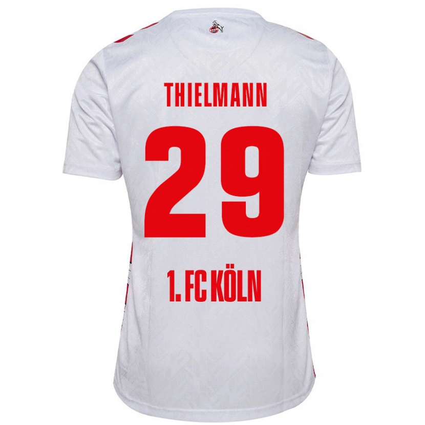 Danxen Bambino Maglia Jan Thielmann #29 Bianco Rosso Kit Gara Home 2024/25 Maglietta