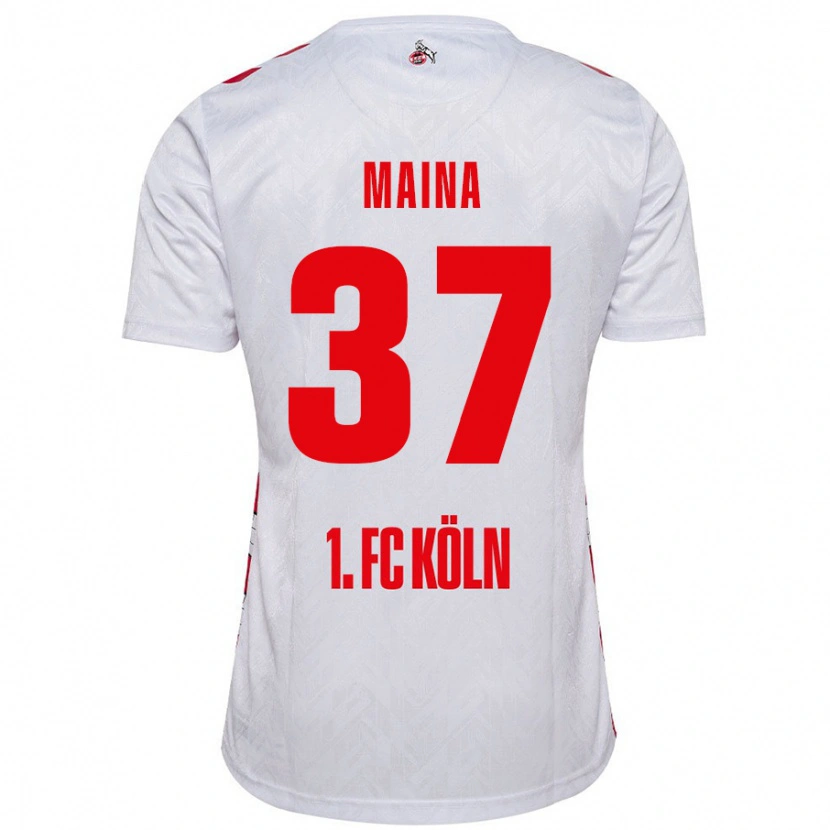 Danxen Bambino Maglia Linton Maina #37 Bianco Rosso Kit Gara Home 2024/25 Maglietta