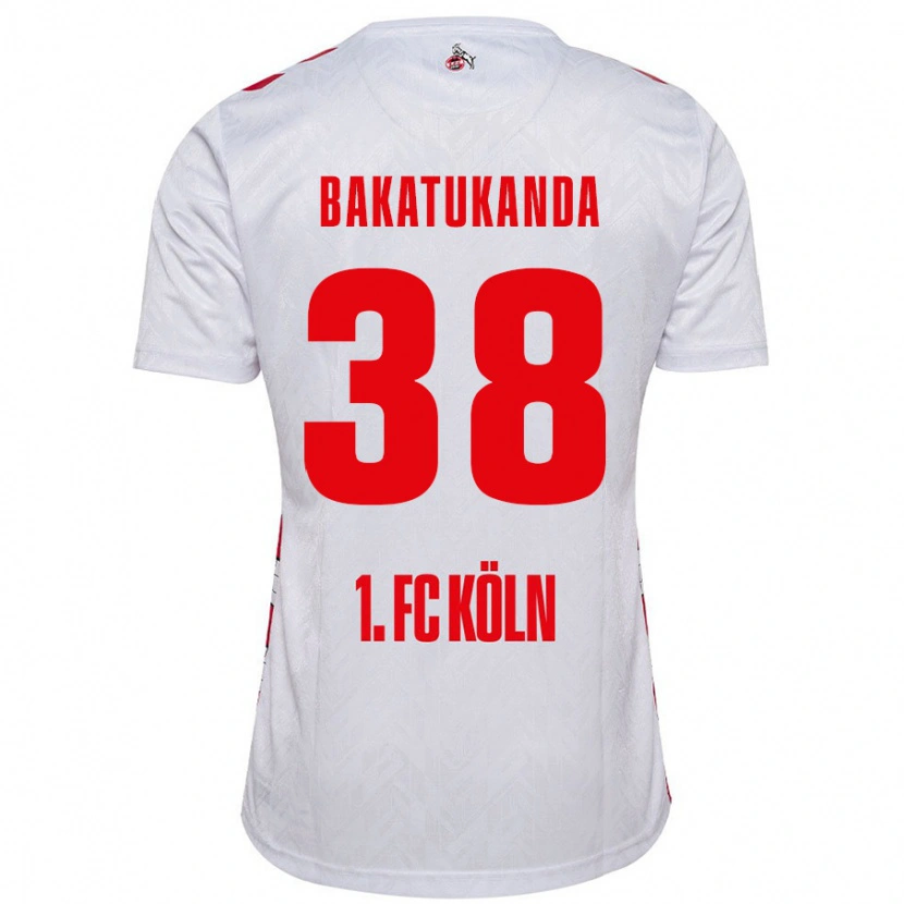Danxen Bambino Maglia Elias Bakatukanda #38 Bianco Rosso Kit Gara Home 2024/25 Maglietta