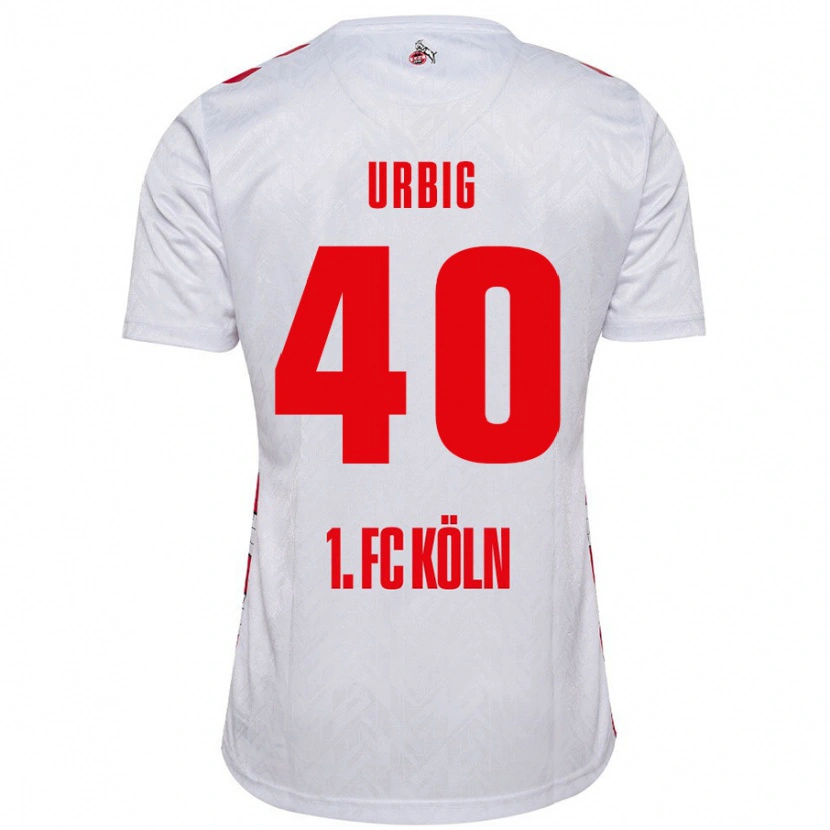 Danxen Bambino Maglia Jonas Urbig #40 Bianco Rosso Kit Gara Home 2024/25 Maglietta