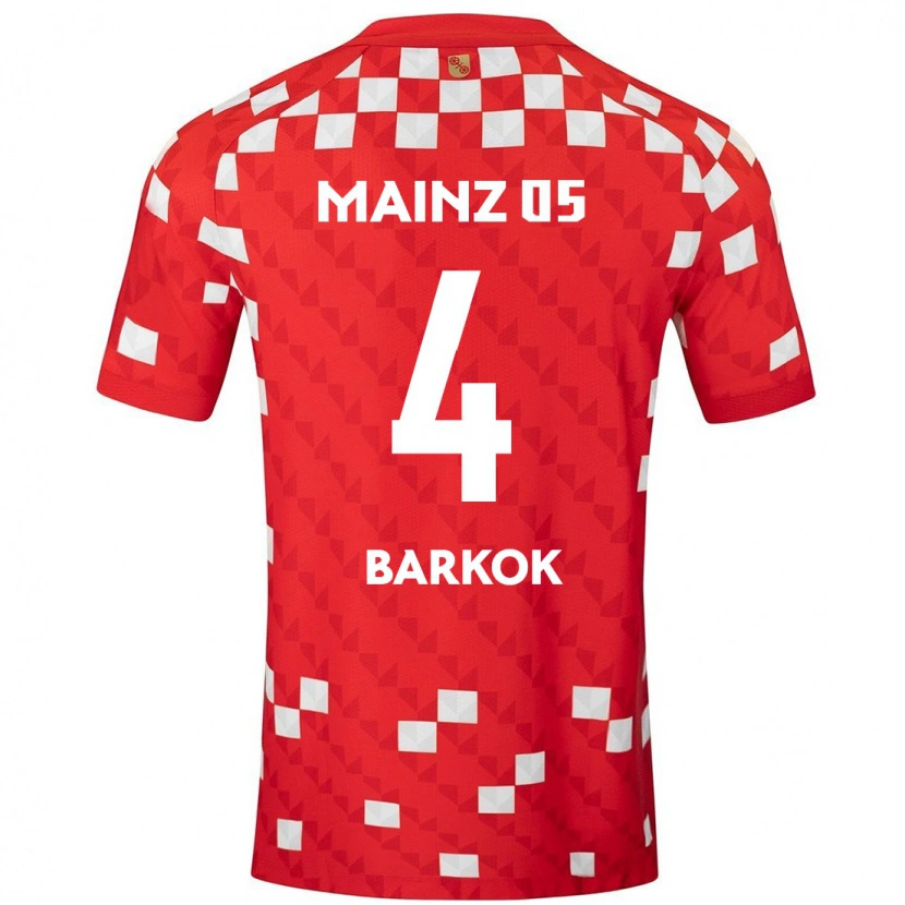 Danxen Bambino Maglia Aymen Barkok #4 Bianco Rosso Kit Gara Home 2024/25 Maglietta