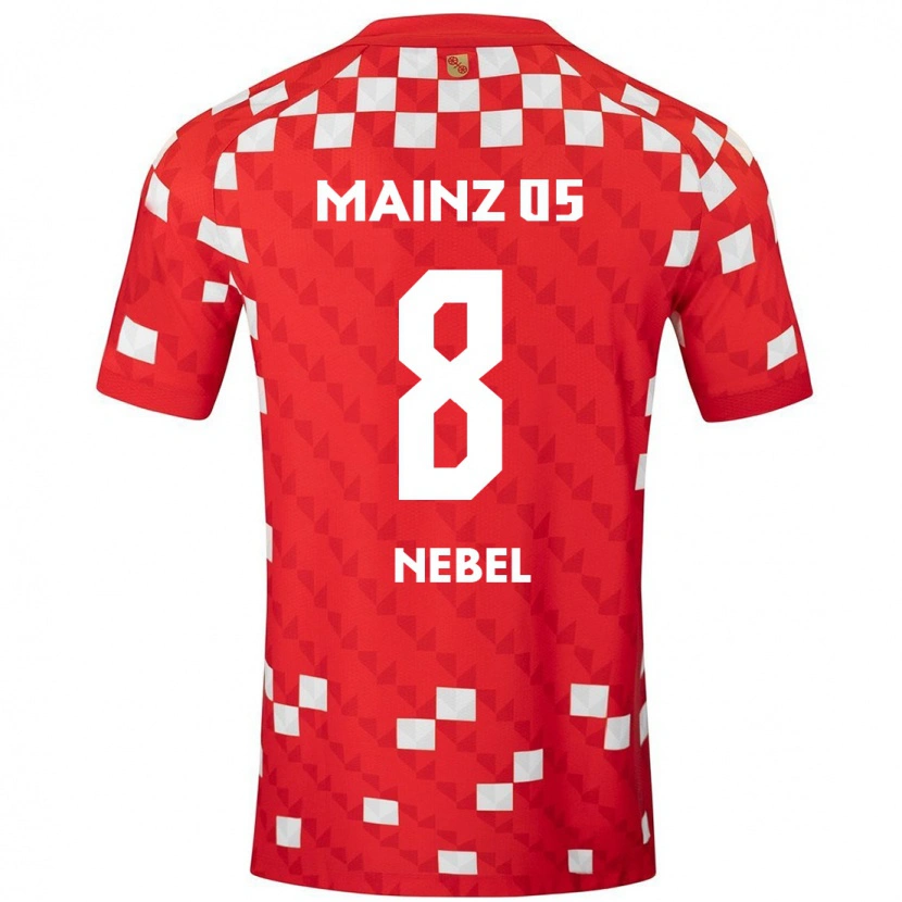 Danxen Bambino Maglia Paul Nebel #8 Bianco Rosso Kit Gara Home 2024/25 Maglietta