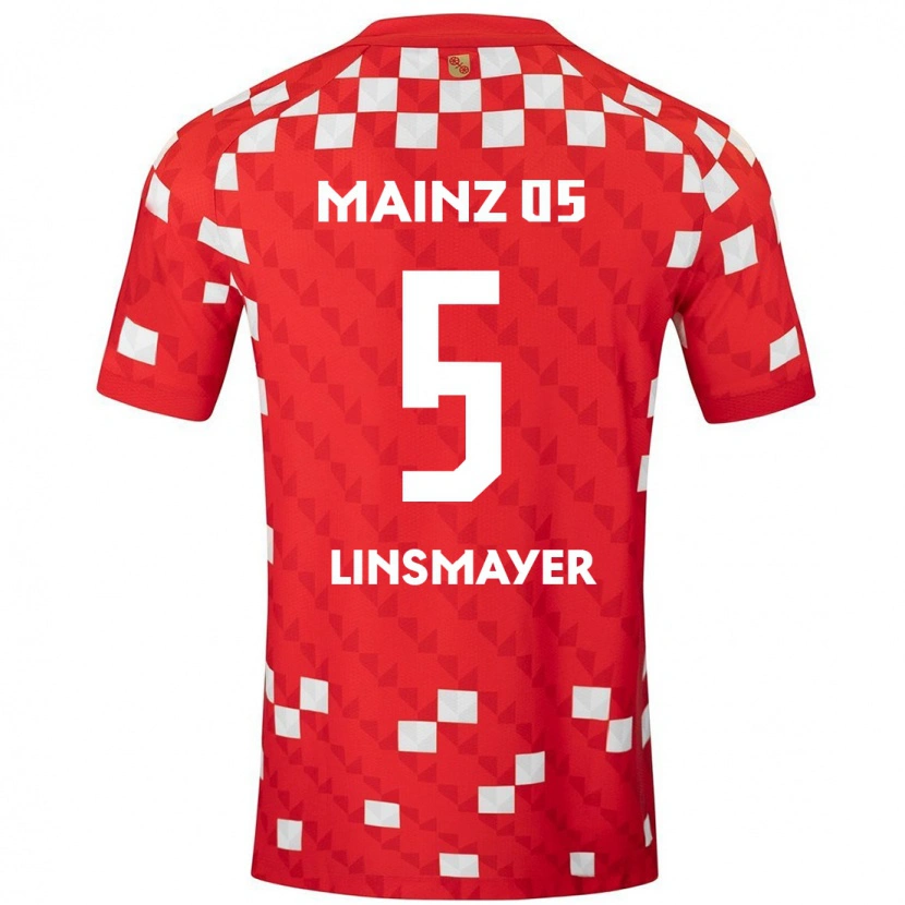 Danxen Bambino Maglia Denis Linsmayer #5 Bianco Rosso Kit Gara Home 2024/25 Maglietta
