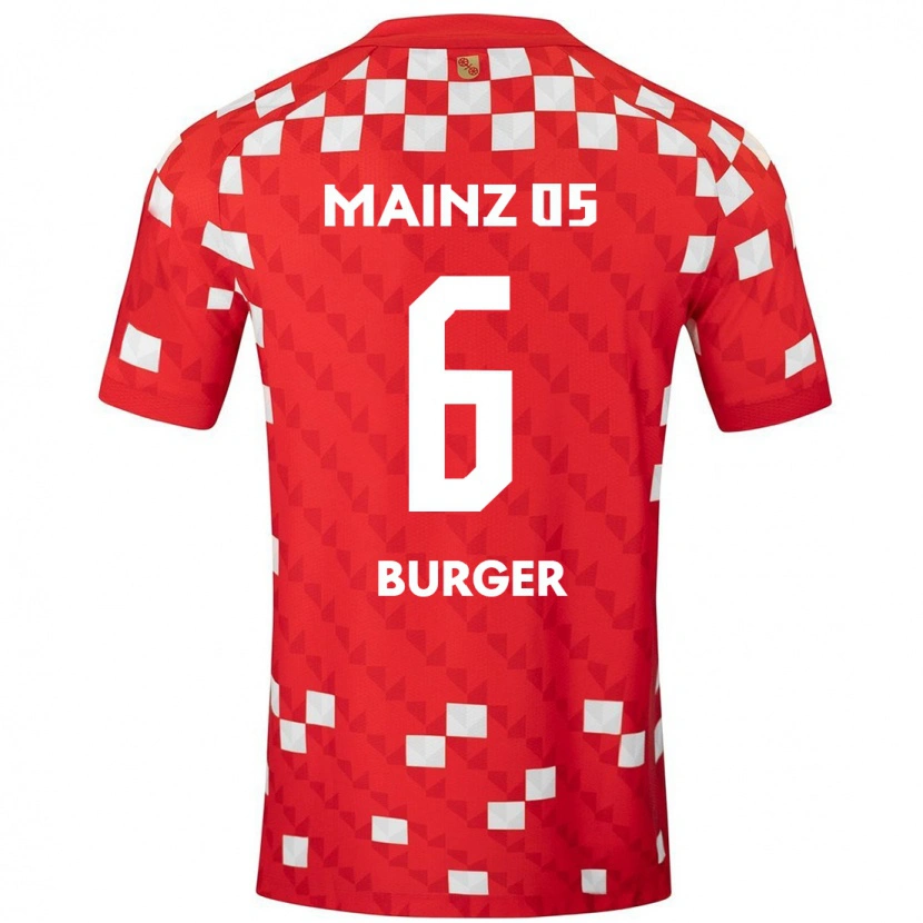 Danxen Bambino Maglia Korbinian Burger #6 Bianco Rosso Kit Gara Home 2024/25 Maglietta