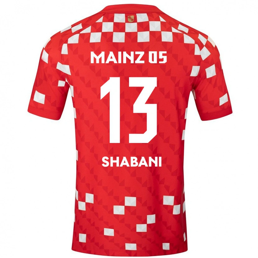 Danxen Bambino Maglia Eniss Shabani #13 Bianco Rosso Kit Gara Home 2024/25 Maglietta