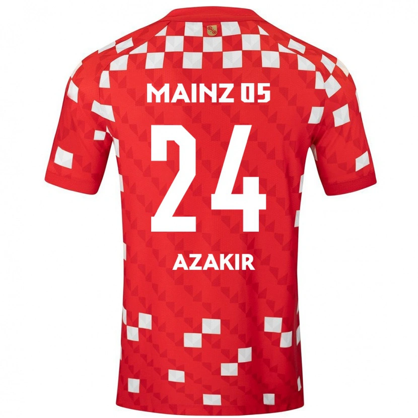 Danxen Bambino Maglia Dennis Azakir #24 Bianco Rosso Kit Gara Home 2024/25 Maglietta