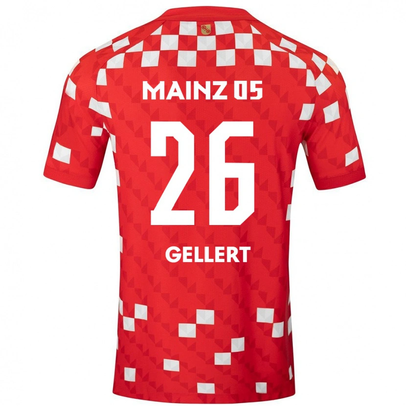Danxen Bambino Maglia Mona Gellert #26 Bianco Rosso Kit Gara Home 2024/25 Maglietta