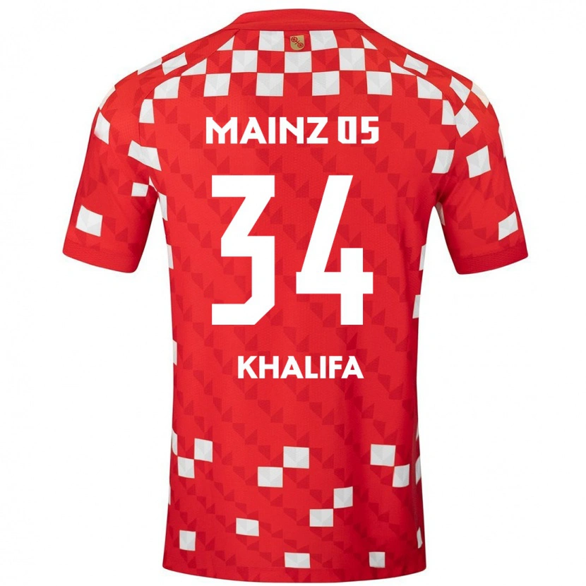 Danxen Bambino Maglia Sarah Khalifa #34 Bianco Rosso Kit Gara Home 2024/25 Maglietta