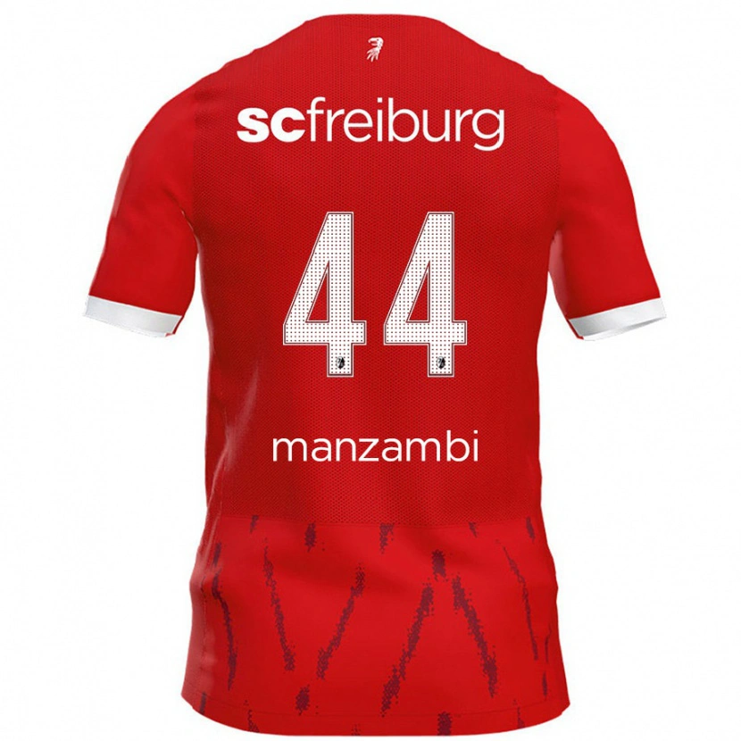 Danxen Bambino Maglia Johan Manzambi #44 Rosso Kit Gara Home 2024/25 Maglietta