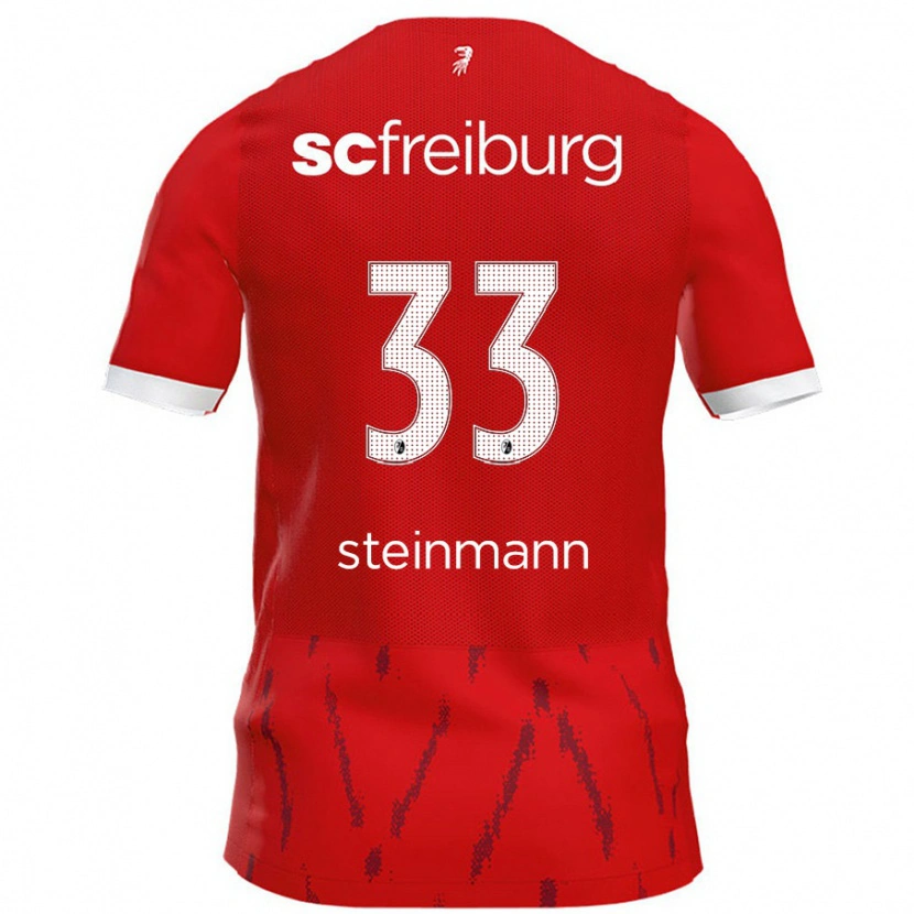 Danxen Bambino Maglia Karl Steinmann #33 Rosso Kit Gara Home 2024/25 Maglietta
