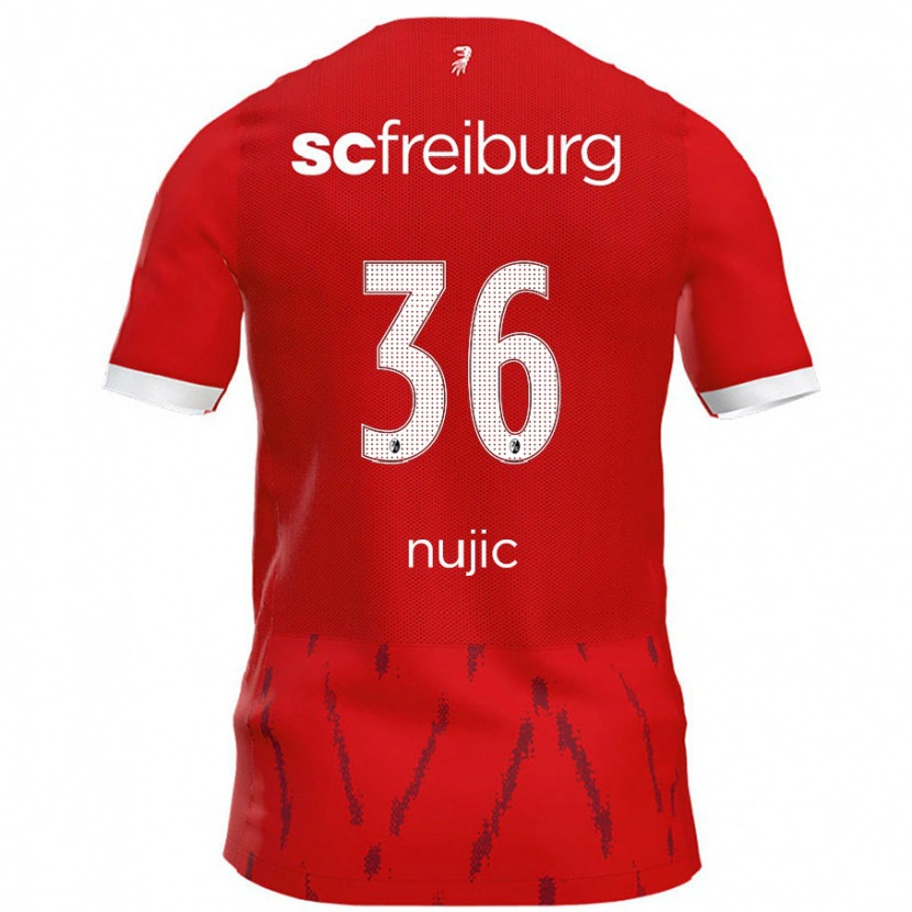 Danxen Bambino Maglia Luka Nujic #36 Rosso Kit Gara Home 2024/25 Maglietta