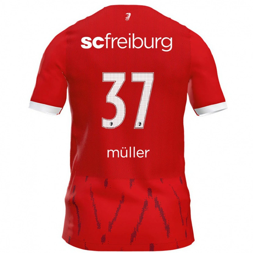 Danxen Bambino Maglia Ruben Müller #37 Rosso Kit Gara Home 2024/25 Maglietta