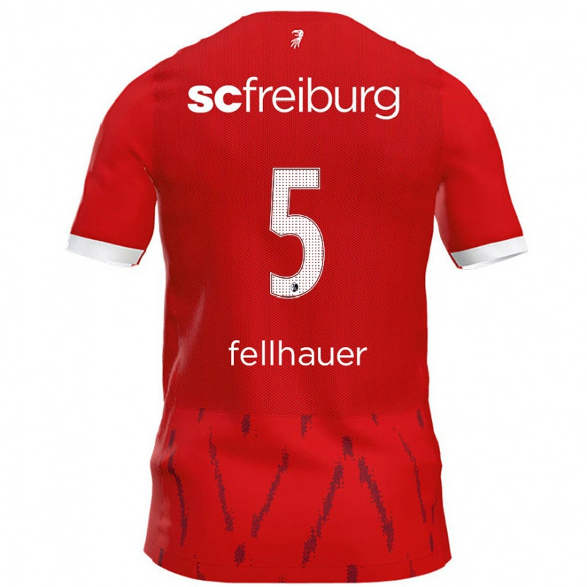 Danxen Bambino Maglia Kim Fellhauer #5 Rosso Kit Gara Home 2024/25 Maglietta