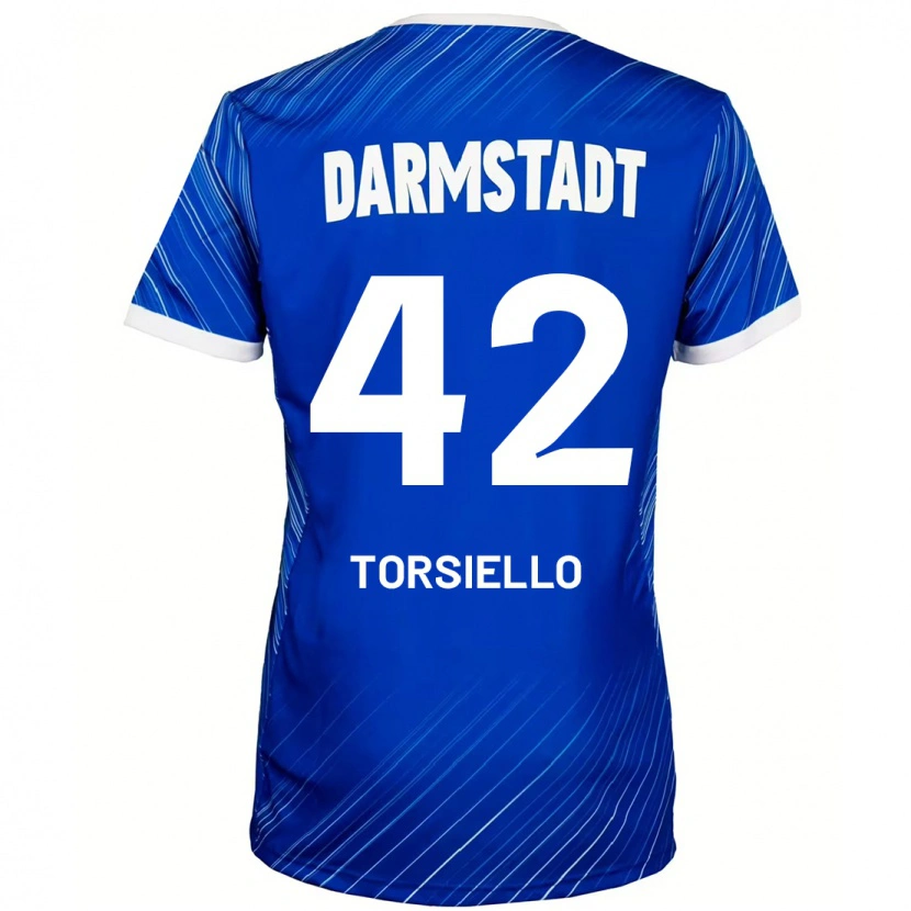 Danxen Bambino Maglia Fabio Torsiello #42 Blu Bianco Kit Gara Home 2024/25 Maglietta