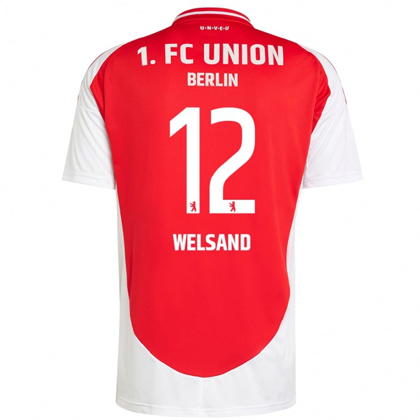 Danxen Bambino Maglia Oskar Welsand #12 Rosso Bianco Kit Gara Home 2024/25 Maglietta