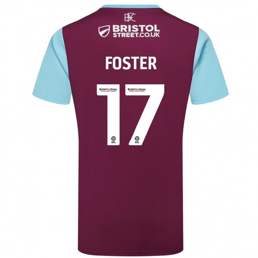 Danxen Bambino Maglia Lyle Foster #17 Borgogna Azzurro Kit Gara Home 2024/25 Maglietta