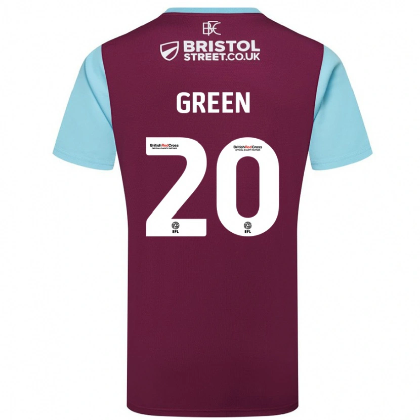 Danxen Bambino Maglia Etienne Green #20 Borgogna Azzurro Kit Gara Home 2024/25 Maglietta