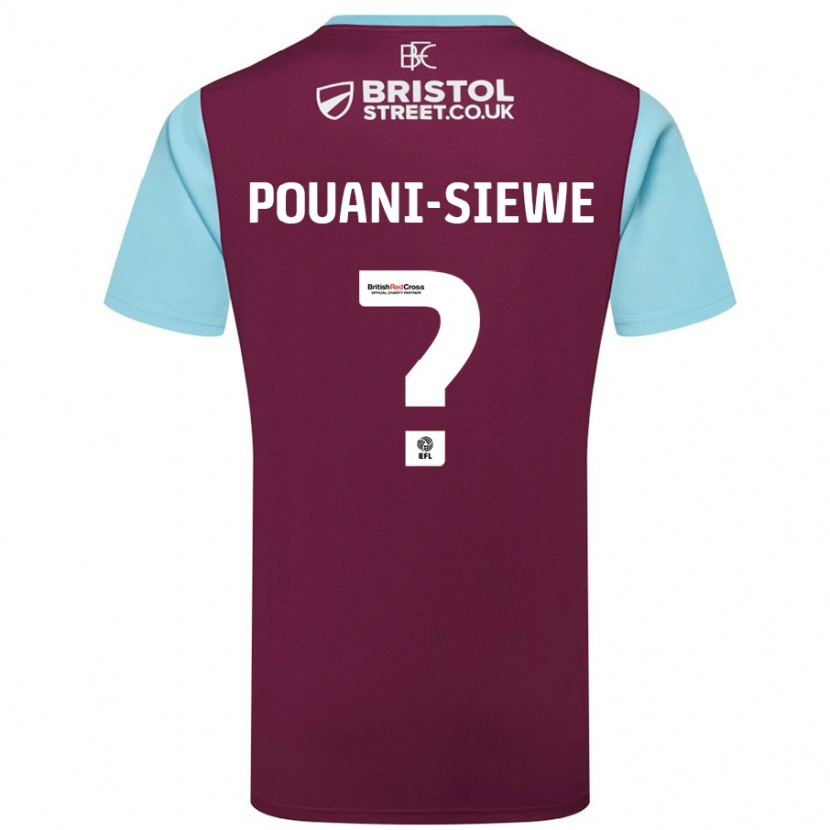 Danxen Bambino Maglia Brandon Pouani-Siewe #0 Borgogna Azzurro Kit Gara Home 2024/25 Maglietta