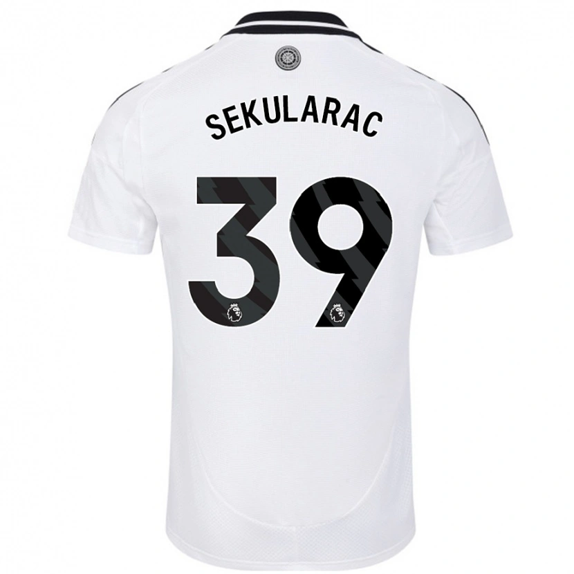 Danxen Bambino Maglia Kristian Sekularac #39 Bianco Kit Gara Home 2024/25 Maglietta
