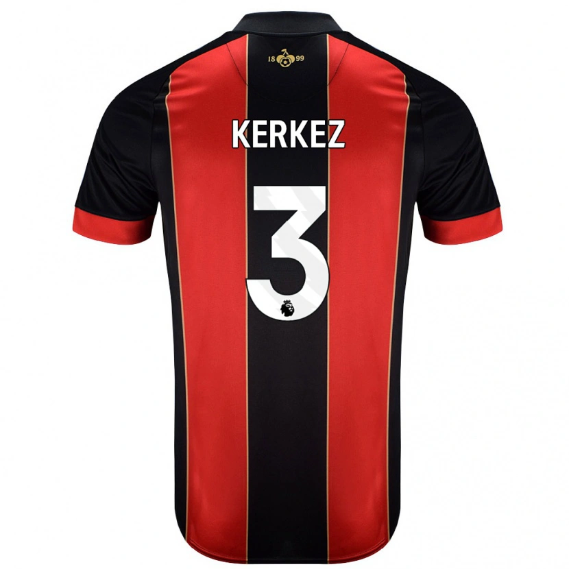 Danxen Bambino Maglia Milos Kerkez #3 Rosso Nero Kit Gara Home 2024/25 Maglietta