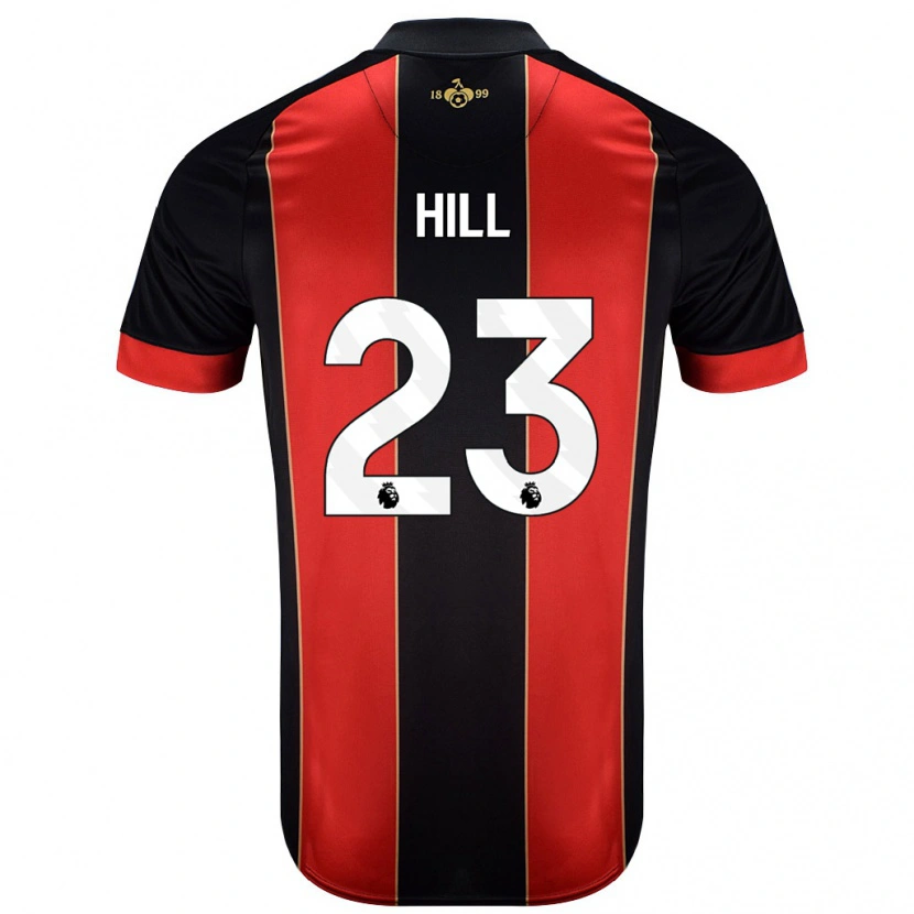 Danxen Bambino Maglia James Hill #23 Rosso Nero Kit Gara Home 2024/25 Maglietta