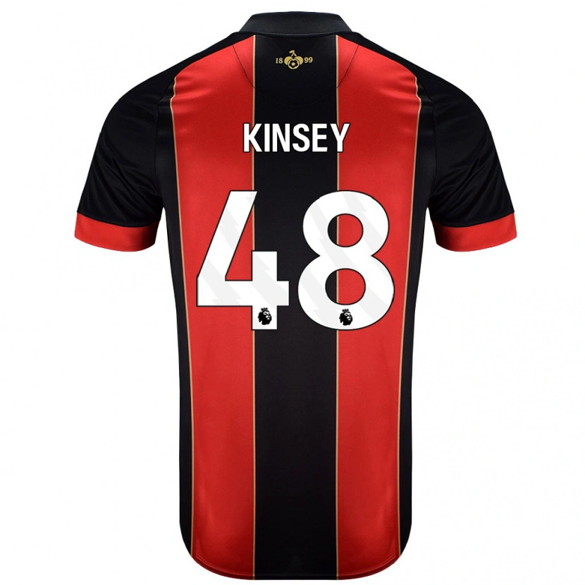 Danxen Bambino Maglia Max Kinsey #48 Rosso Nero Kit Gara Home 2024/25 Maglietta