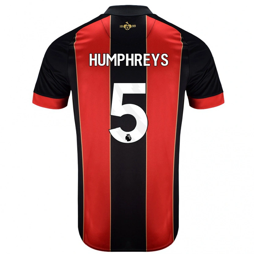 Danxen Bambino Maglia Holly Humphreys #5 Rosso Nero Kit Gara Home 2024/25 Maglietta