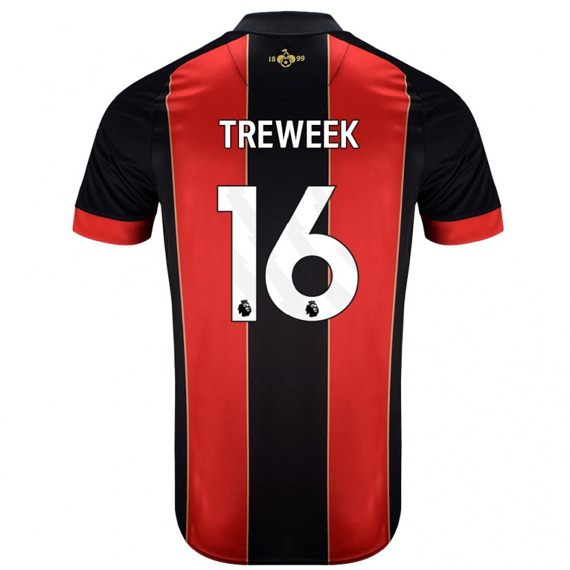 Danxen Bambino Maglia Jess Treweek #16 Rosso Nero Kit Gara Home 2024/25 Maglietta