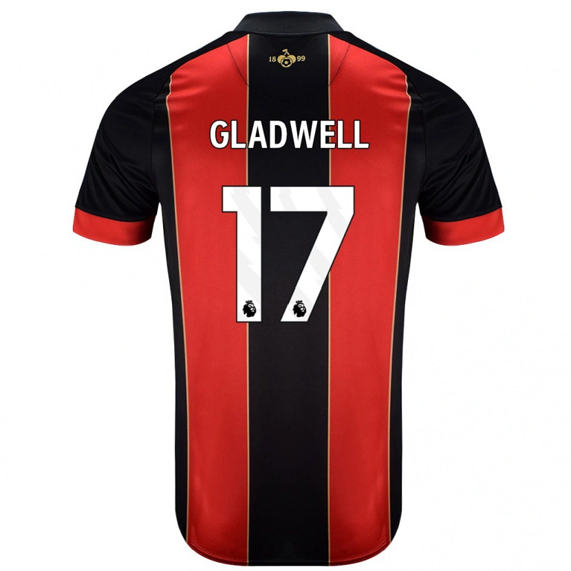 Danxen Bambino Maglia Molly Gladwell #17 Rosso Nero Kit Gara Home 2024/25 Maglietta