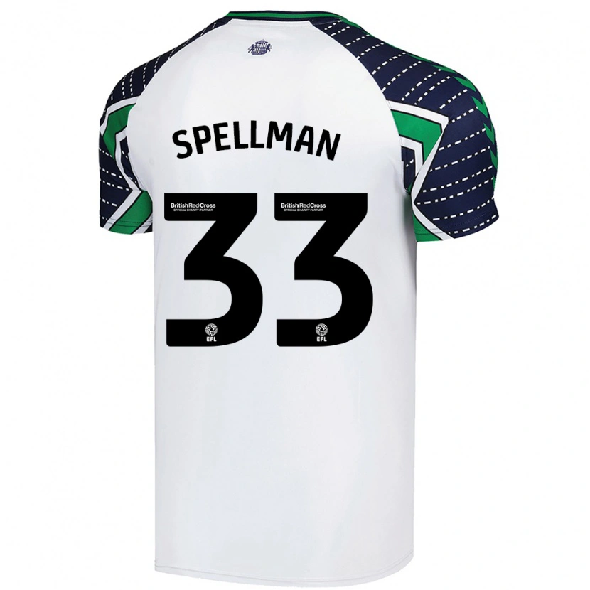 Danxen Bambino Maglia Michael Spellman #33 Bianco Kit Gara Away 2024/25 Maglietta