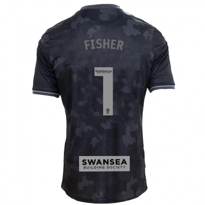 Danxen Bambino Maglia Andy Fisher #1 Nero Kit Gara Away 2024/25 Maglietta
