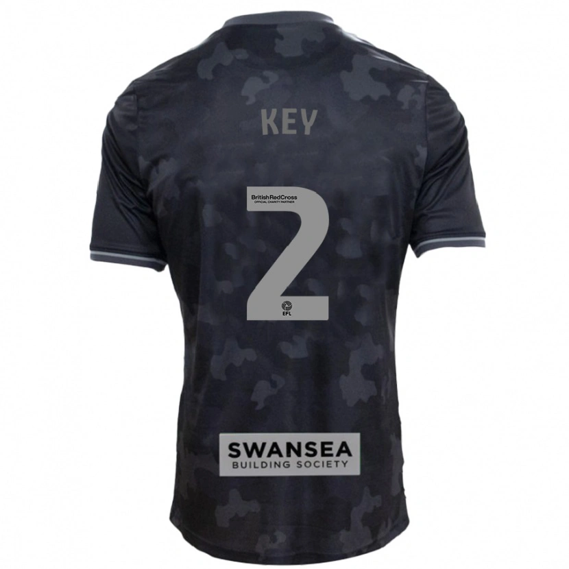 Danxen Bambino Maglia Josh Key #2 Nero Kit Gara Away 2024/25 Maglietta