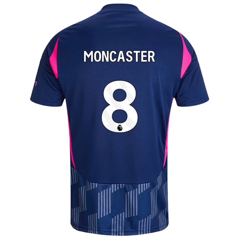 Danxen Bambino Maglia Mai Moncaster #8 Blu Royal Rosa Kit Gara Away 2024/25 Maglietta