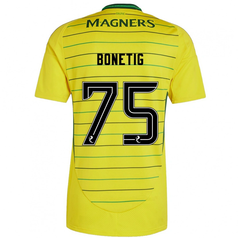 Danxen Bambino Maglia Liam Bonetig #75 Giallo Kit Gara Away 2024/25 Maglietta