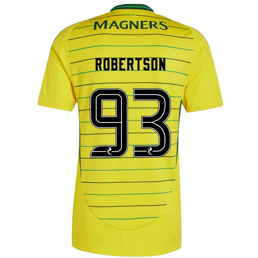 Danxen Bambino Maglia Mitchell Robertson #93 Giallo Kit Gara Away 2024/25 Maglietta