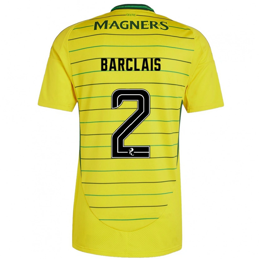 Danxen Bambino Maglia Celya Barclais #2 Giallo Kit Gara Away 2024/25 Maglietta