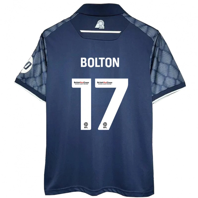 Danxen Bambino Maglia Luke Bolton #17 Nero Kit Gara Away 2024/25 Maglietta