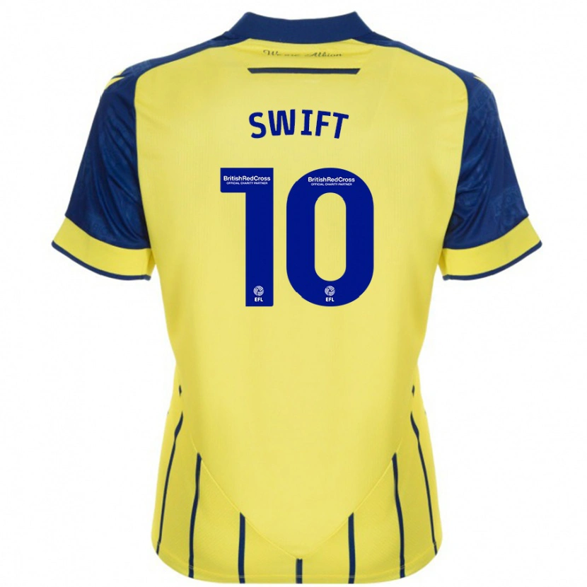 Danxen Bambino Maglia John Swift #10 Giallo Blu Kit Gara Away 2024/25 Maglietta