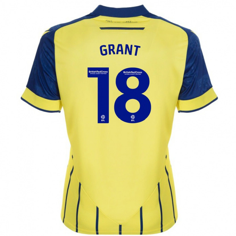 Danxen Bambino Maglia Karlan Grant #18 Giallo Blu Kit Gara Away 2024/25 Maglietta