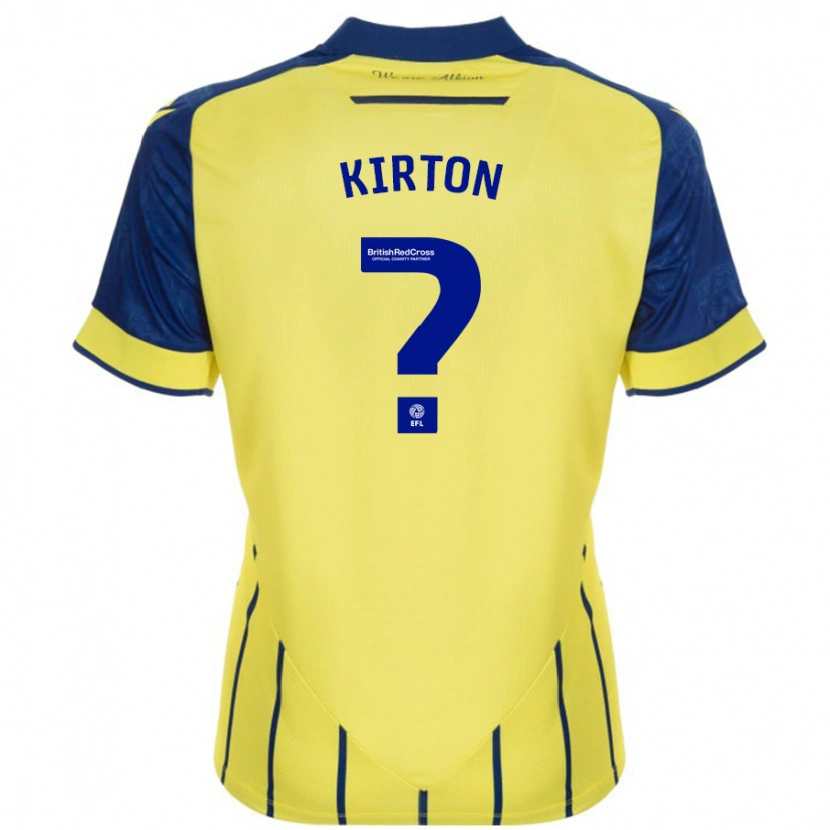 Danxen Bambino Maglia Archie Kirton #0 Giallo Blu Kit Gara Away 2024/25 Maglietta
