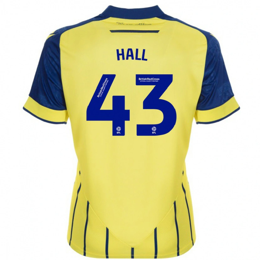 Danxen Bambino Maglia Reece Hall #43 Giallo Blu Kit Gara Away 2024/25 Maglietta