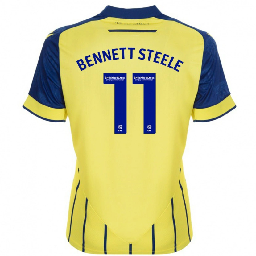 Danxen Bambino Maglia Lizzie Bennett-Steele #11 Giallo Blu Kit Gara Away 2024/25 Maglietta