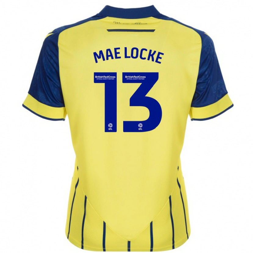 Danxen Bambino Maglia Ellie Mae Locke #13 Giallo Blu Kit Gara Away 2024/25 Maglietta