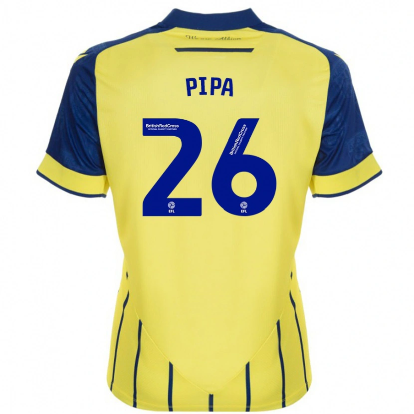 Danxen Bambino Maglia Pipa #26 Giallo Blu Kit Gara Away 2024/25 Maglietta