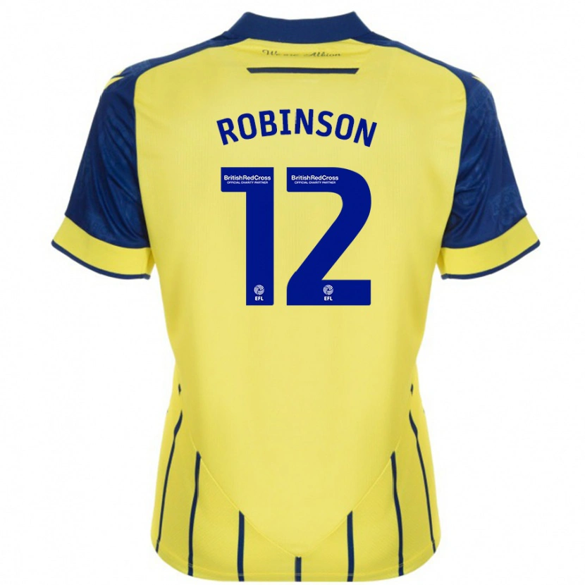 Danxen Bambino Maglia Leanne Robinson #12 Giallo Blu Kit Gara Away 2024/25 Maglietta